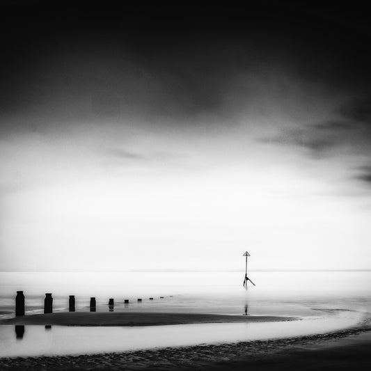 The Line original black-and-white coastal photograph