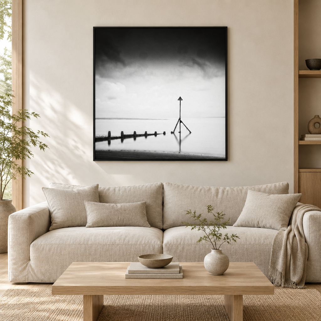 The Stand framed canvas displayed in a neutral living room