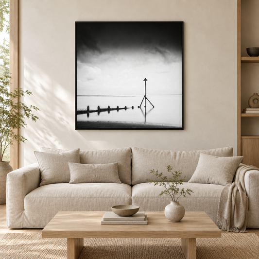 The Stand framed canvas displayed in a neutral living room