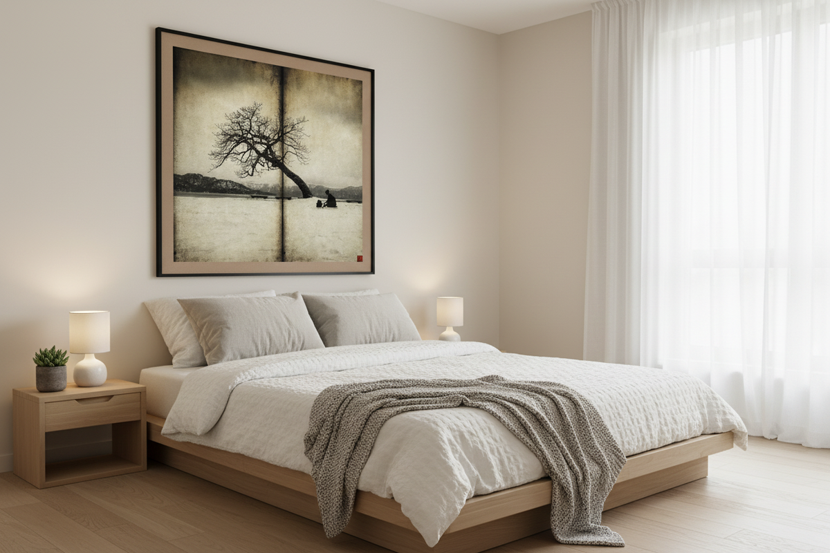 The Wanderer's Path in Scandinavian Bedroom